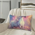 thumbnail image 5 of Rateoe Colorful Cloud White Horse Pattern Pillow Covers with Invisible Zipper(Pillows are not Included) Standard Pillowcases-14"x20", 5 of 6