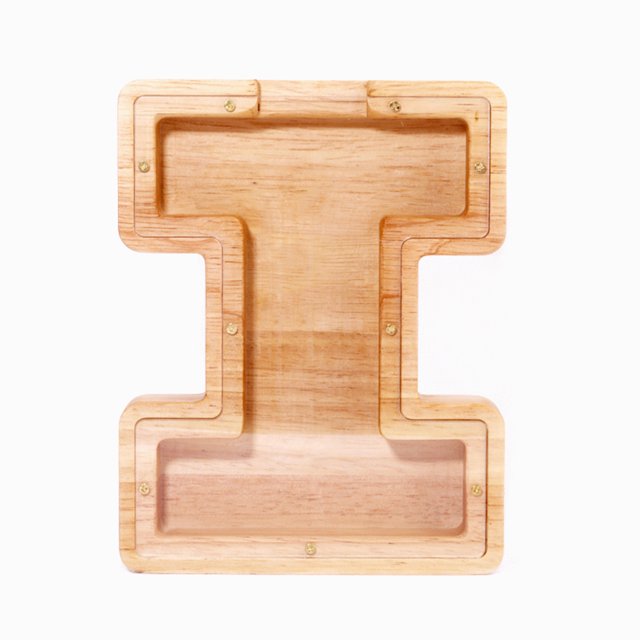 Twenty-Six English Alphabet Piggy Bank 26-letter Personalized Wooden Coin Money Saving Box Customized Own Name Stickers Exquisite Home Desktop Decor Ornaments