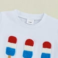 thumbnail image 4 of YDFCWXW Fourth of July Baby Boy Outfit Embroidery T-shirt Top Shorts Set 4th of July Outfits Toddler Summer Clothes (White, 18-24 Months), 4 of 7