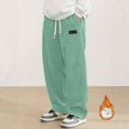 thumbnail image 3 of OSOLU Men's Corduroy Pants Solid Color with Pocket Drawstring Soft Fuzzy Winter Comfort Everyday Wear Relaxed Fit Travel Elegant Trousers, 3 of 9