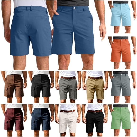 QATAINLAV Men's Chino Shorts Summer Lightweight 9" Inch Dress Shorts Solid Casual Flat Front Short Work Pants with Pockets Dark Gray M