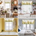 thumbnail image 5 of Summer Floral Valance Curtain Watercolor Rustic Farmhouse Sunflower Eucalyptus Leaves Window Valances Rod Pocket Short Curtains Window Treatments for Kitchen Bedroom Bathroom Laundry 60" x 14", 5 of 9
