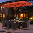 thumbnail image 5 of Costway 11 PCS Patio Dining Set with 15ft Double-Sided Patio Umbrella (Base Included) Orange, 5 of 12