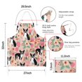 thumbnail image 7 of Pink Boston Terrier and Flower Apron-Garden Aprons for Women with Pockets-Cotton Linen Waterproof Kitchen Cooking Gardening Aprons Adjustable for Kitchen,Cooking,BBQ and Salon 33x27 Inch, 7 of 7