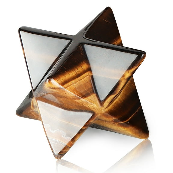 Artistone 1 Inch Tiger Eye Crystal Merkaba Star Healing Crystal Carvings Spiritual Reiki Gift