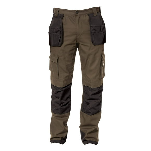 Caterpillar Men's Trademark Work Pants Built from Tough Canvas Fabric with Cargo Space, Classic Fit, Dark Earth/Black, 44W x 30L