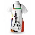 thumbnail image 3 of Eiffel Tower Apron A Girl Walking in the Streets of Paris Sketch Style Romantic Eiffel Tower Image, Unisex Kitchen Bib Apron with Adjustable Neck for Cooking Baking Gardening, Orange, by Ambesonne, 3 of 3