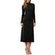 thumbnail image 1 of Vestido de suéter de cuello alto de mujer Inspire Chic, de manga larga, elástico, fluido, de punto acanalado, maxi, talla XS, negro, 1 of 6