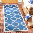 thumbnail image 2 of Safavieh Courtyard Becky Geometric Indoor/Outdoor Runner Rug, Navy/Beige, 2'3" x 14', 2 of 11