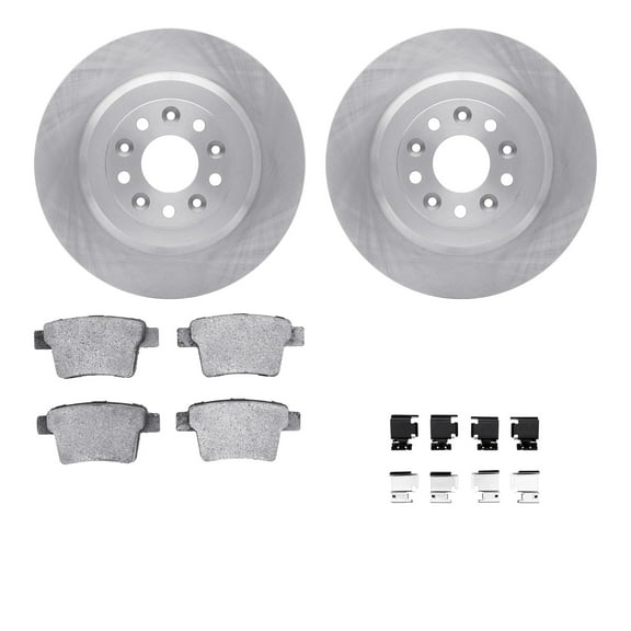 Dynamic Friction Company Rear Brake Rotors with 5000 Advanced Brake Pads includes Hardware 6512-99188