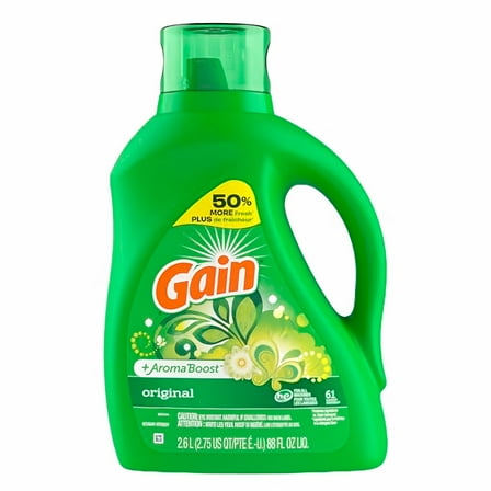 Gain   Aroma Boost Liquid Laundry Detergent, Original Scent, 61 Loads, 88 fl oz, HE Compatible (Pack of 4)