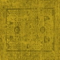 thumbnail image 1 of Ahgly Company Machine Washable Indoor Square Oriental Yellow Industrial Area Rugs, 4' Square, 1 of 4