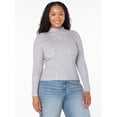 thumbnail image 2 of Celebrity Pink Women's and Women's Plus Long Sleeve Mockneck Sweater Top, Sizes XS-4X, 2 of 11