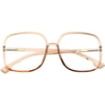 thumbnail image 3 of Woman's New Retro Blue Light Blocking Glasses Big frame Nerd Eyeglasses Frame Anti Blue Ray Computer Game Glasses Brown, 3 of 6