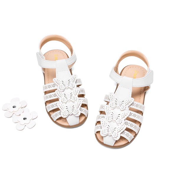Sandalias Cerradas para Niñas DREAM PAIRS Blancas Talla 9 para Niños Pequeños