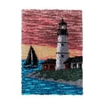 thumbnail image 1 of veasfak Large Latch Hook Rug Carpet DIY Making Maple Leaf/Lighthouse Pattern Cushion, 1 of 7
