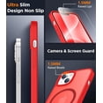 thumbnail image 4 of JJEAN-Designed for iPhone 13/14 Case, Magnetic Translucent with 2PCS Tempered Glass Screen Protector Anti-Fingerprint Phone Case for iPhone 13/14 6.1'',Red, 4 of 4