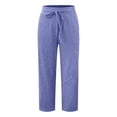 thumbnail image 5 of Works Women'S Jogger Pants Solid Color Pockets Loose High Waist Casual Sweatpants, 5 of 6
