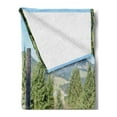 thumbnail image 2 of Bicycle Soft Flannel Fleece Blanket, Mountain Landscape Illustration of Old Bike with Wild Yellow Flowers in the Basket, Cozy Plush for Indoor and Outdoor Use, 50" x 60", Multicolor, by Ambesonne, 2 of 5