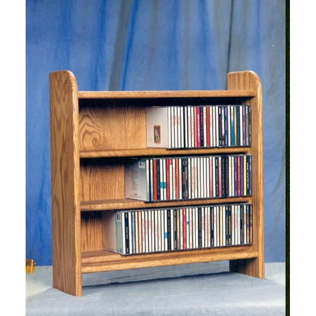 The Wood Shed Solid Oak 3 Shelf 220 CD Media (Best Way To Clean Oak Cabinets)