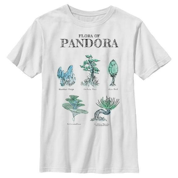 Boy's Avatar Flora of Pandora Sketches Graphic Tee White Large