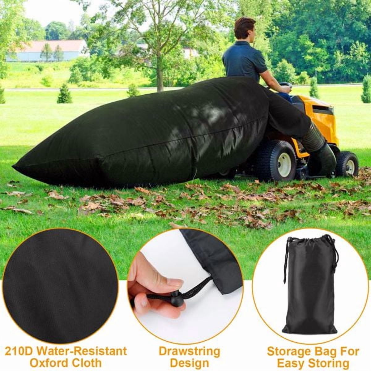 AsterOutdoor Lawn Tractor Leaf Bag Oxford Cloth 54 Cubic Foot Capacity 112-inch Opening Ride-On Mower Collection Bag 2 Pack