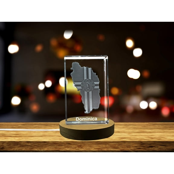 Dominica 3D Engraved Crystal 3D Engraved Crystal Keepsake/Gift/Decor/Collectible/Souvenir
