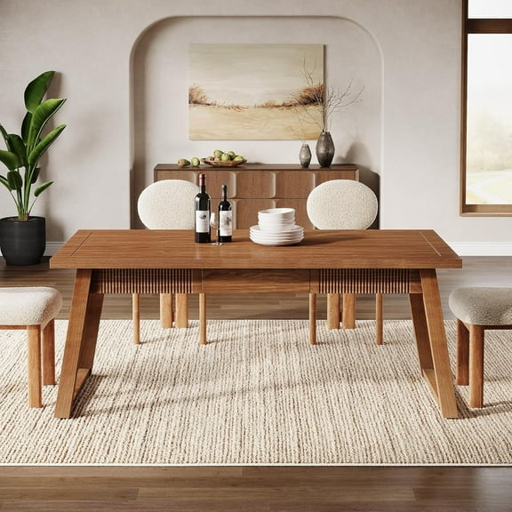 Tribesigns 55-Inch Dining Table with Storage Drawer for Dining Room