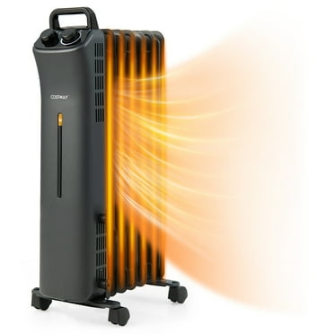 Costway 1500W Oil Filled Space Heater Electric Heater w/Adjustable Thermostat