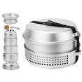 thumbnail image 2 of 10 Pcs Kit de Réchaud de Camping Léger Ensemble de Réchaud pour Camping en Plein Air Randonnée Cuisine Randonnée Argent, 2 of 6