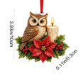 thumbnail image 2 of Christmas Bird Acrylic Ornament 3.9 Inch Poinsettia Candle Hanging Tree Decor Design E, 2 of 8