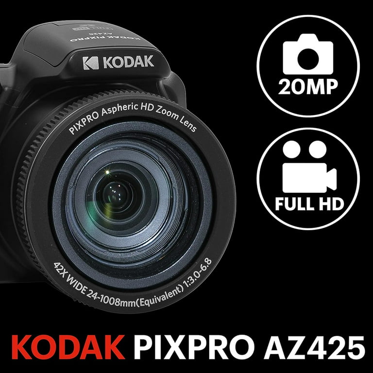 Open Box Kodak PIXPRO AZ425-BK 20MP Digital Camera 42X Optical