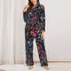 thumbnail image 2 of Balery Paisley Conjunto de Pijama con Estampado para Mujer, Conjunto de Dos Piezas con Manga Larga, Ropa de Dormir Suave con Bolsillos, Pijamas Cómodos-Small, 2 of 7