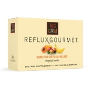 Reflux Gourmet Tropical Soothe Gum Alginate Therapy Sodium Bicarbonate Gum for Acid Reflux، Oral، Cognitive، and Digestive Support، Natural with Ginger، Celeriac، Aloe، Sugar Free، Gluten Free، Vegan