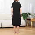 thumbnail image 7 of Ailaofu Women Zipper Robe Short Sleeve Duster Housecoat Short Bathrobes Zip Front Nightgown with Pockets, 7 of 7
