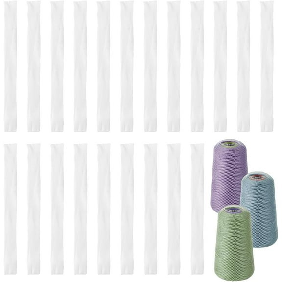 150Pcs Thread Net Spool Saver White Mesh Makeup Brush Protective Covers Sewing Threads Spool Nets for Different Sizes of Sewing Quilting Embroidery Machine Spools 5.9x0.6 Inches