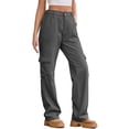 thumbnail image 1 of Pantalones Cargo for mujer, pantalones elásticos de cintura alta, pantalones de viaje de pierna ancha, pantalones casuales holgados, ropa de calle de senderismo con múltiples bolsillos, 1 of 7