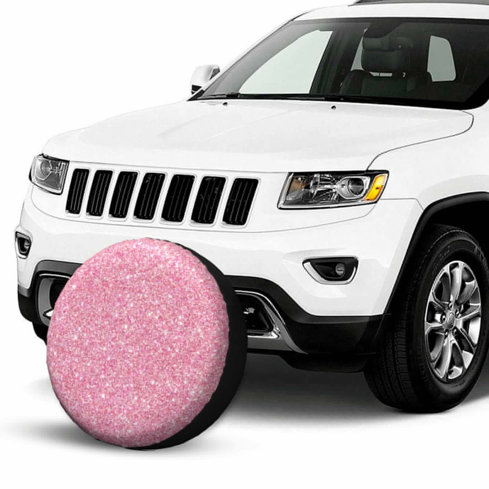 thumbnail image 2 of Kll Glitter Pink Tire Cover,Universal Wheel Tire Cover For Trailer, Rv, Suv, Truck,Camper And Many Vehicle,(17 Inch), 2 of 7