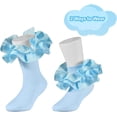 thumbnail image 2 of 1Pairs Toddler Lace Ruffle Socks with Cute Snowflake Polka Dot Ruffle Socks for Girls Turn Cuff Frilly Dress Socks，cute snowflake large ruffle cuff dress socks girls Christmas gift, 2 of 7
