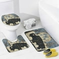 thumbnail image 4 of 4Pcs Farmhouse Silhouette Shower Curtain Sets, Bath Mat and Rugs, Bison Jungle Mountain Shower Curtain with Hooks for Bathroom, 4 of 8