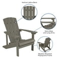 thumbnail image 3 of Flash Furniture Charlestown 3 Pcs Iron Wood Burning Fire Pit Set With Adirondack Chairs, Light Gray, 3 of 12