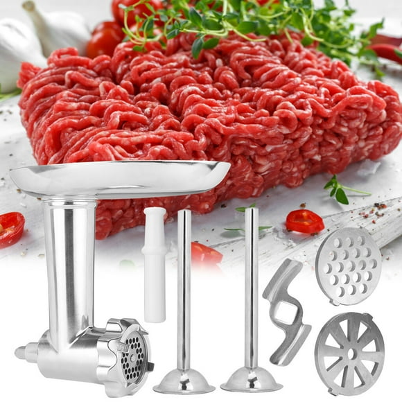 Metal Meat Food Grinder Attachment Kit Tray Pusher for Mixer Tubes Replacement for KitchenAid Stand Mixer