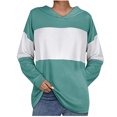 thumbnail image 2 of Xcmzpl Women's Hoodies Loose Fit Color Block Hooded Sweatshirt Athletic Sweater Tops Work Long Sleeve T-shirts Fall Fashion, 2 of 5