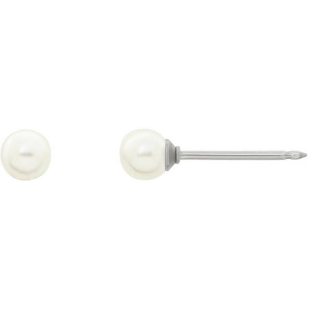 - Home Ear Piercing Kit with Stainless Steel 4mm Cream Crystal Pearl Earrings