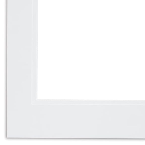 Crescent Select Conservation Solids Pre-Cut Double Mat - Vivid White/Vivid White, 4 ply, 11" x 14"