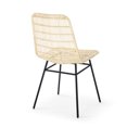 thumbnail image 6 of Set of 2 Vintage French Bedroom Side Chairs Stacking Chair with Rattan Square Back for Living Room, Natural Accent Kitchen Chairs Indoor Dining Chair with Steel for Restaurant, 6 of 8