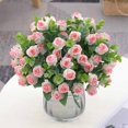 thumbnail image 4 of ZOELNIC Rose Flower Bouquet Artificial Flowers Wedding Decoration 11 Heads Silk Flowers Fake Roses Flores Home Decor Bunch, 4PACK Pink, 4 of 6