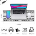 thumbnail image 5 of Long Mouse Pads for Desk,Black Geometric Striped Pattern Desk Mats on Top Of Desks, Desk Mouse Pad Extra Large with 3mm Non-Slip Base and Stitched Edge for Gaming,Office,Work,Home 31.5"x11.8", 5 of 6