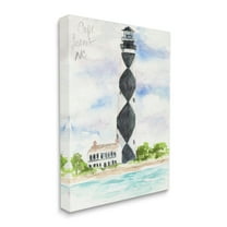 Stupell Industries Black Diamond Lighthouse With Beach Coast Landscape Canvas Wall Art, 30 x 40, Design by Melissa Hyatt LLC