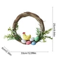 thumbnail image 3 of Easter Door Wreath Eggs Wreath for Kitchen, Hanging Decoration Boho Easter Egg-Shaped Rattan Wreath, Welcome Sign for Front Door Decor Wall Window, 3 of 6